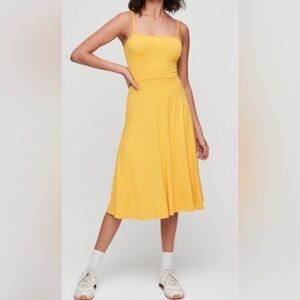 Wilfred Free Roseanne A-Line Dress Mustard Yellow Sz small
